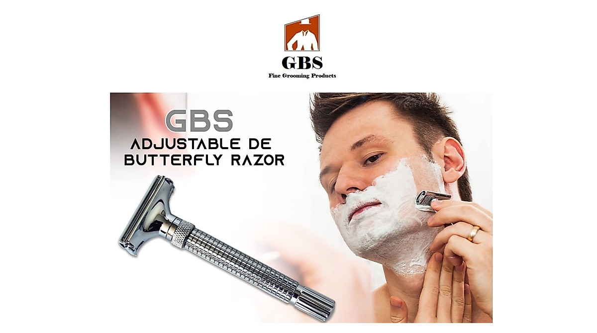 G.B.S Adjustable DE Butterfly Razor - Premium Shaving Tool