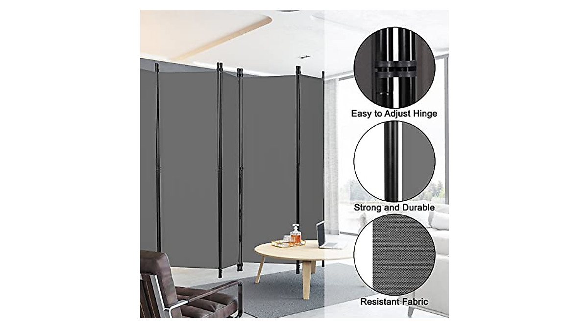 Sturdy 8-Panel Folding Privacy Screen Divider