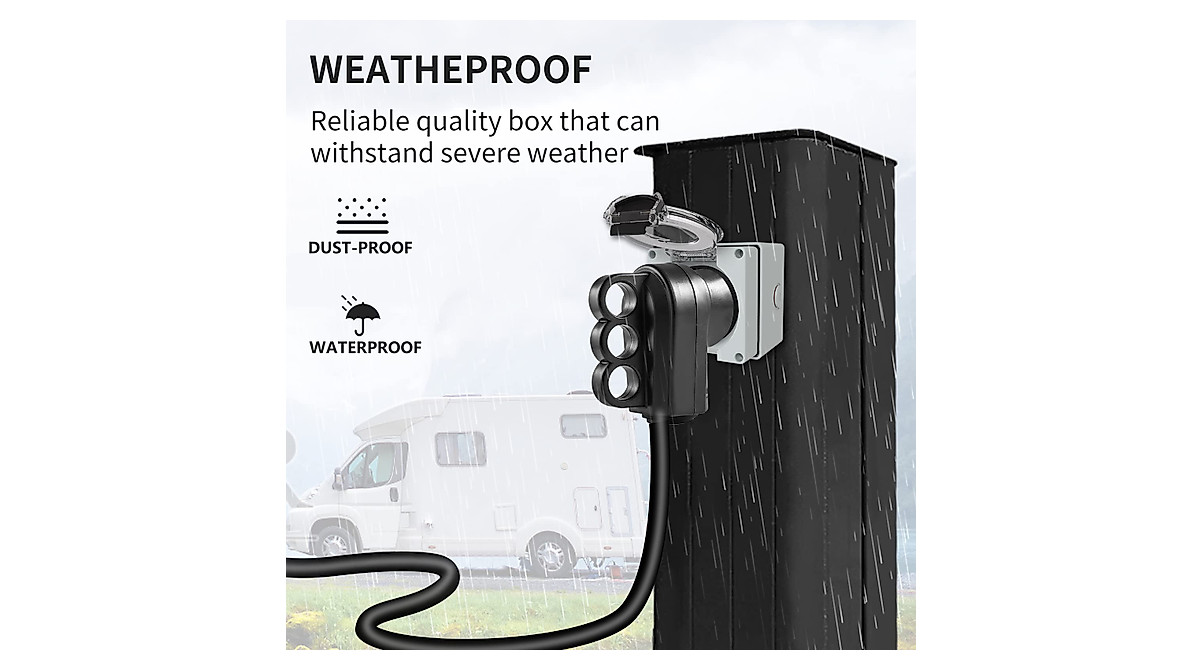 STARELO 30 Amp Locking Female Plug Box – NEMA L6-30C Generator Twist Lock Connector, 250V, IP66 Weatherproof, ETL Listed