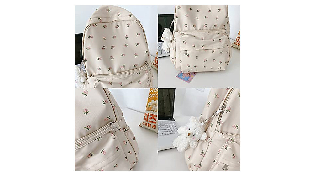 Kawaii Vintage Floral Letter Backpack