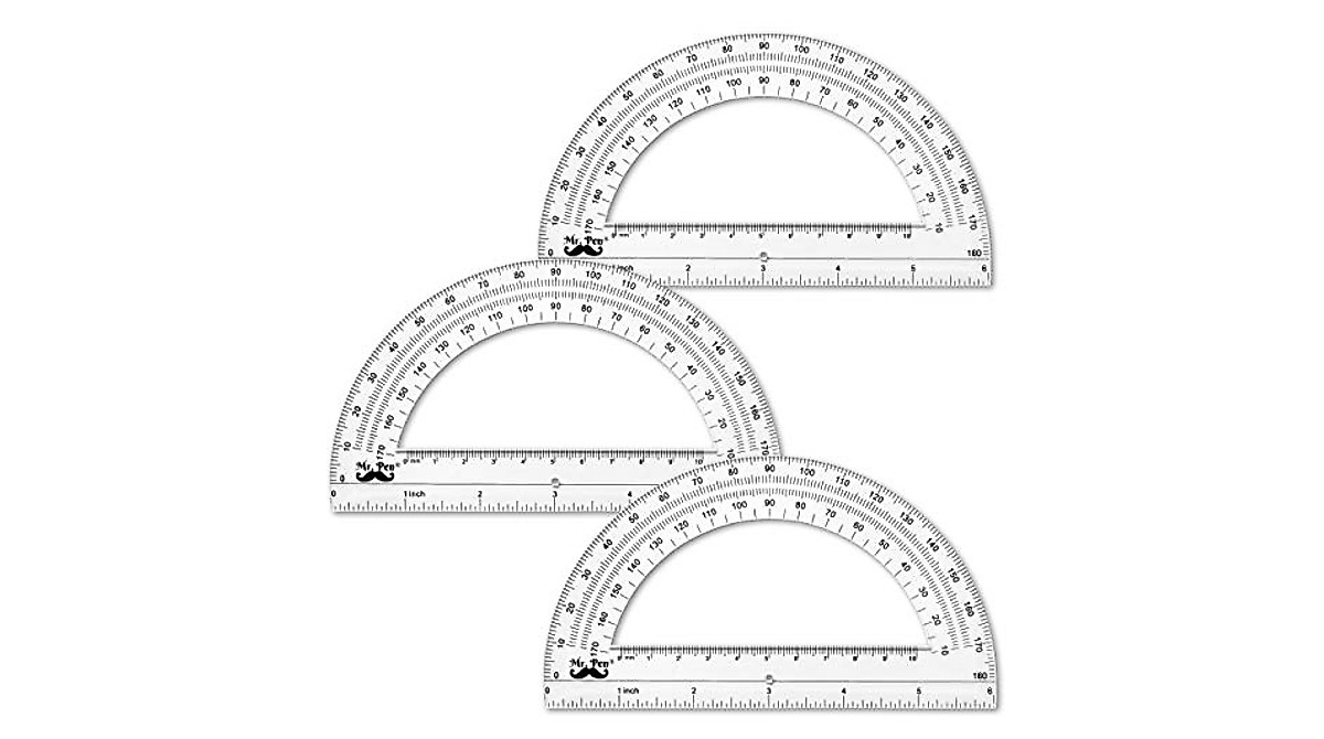 Mr. Pen Clear Protractor 6-Inch 3 Pack for Geometry