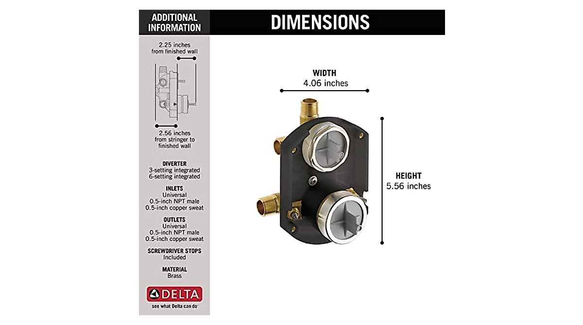 Delta R22000 Universal Shower Valve for Easy Upgrades | Durable Brass