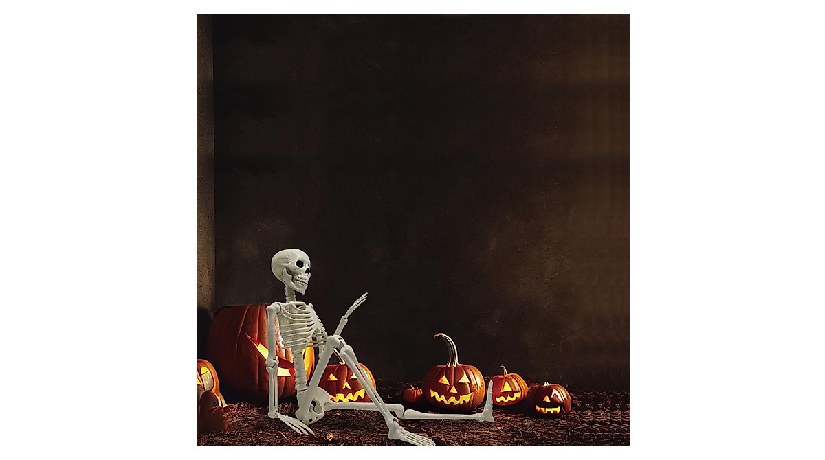 36-Inch Halloween Skeleton Decor - Realistic Posable Skeleton Prop