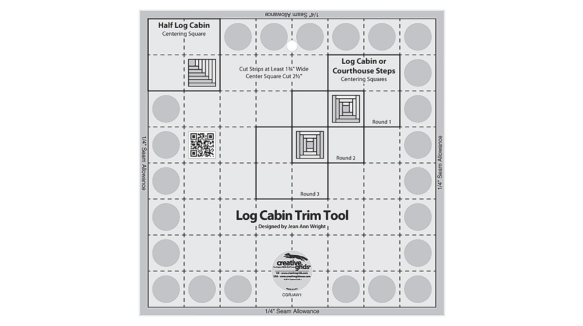Creative Grids Log Cabin Quilt Trim Tool & Pattern Bundle