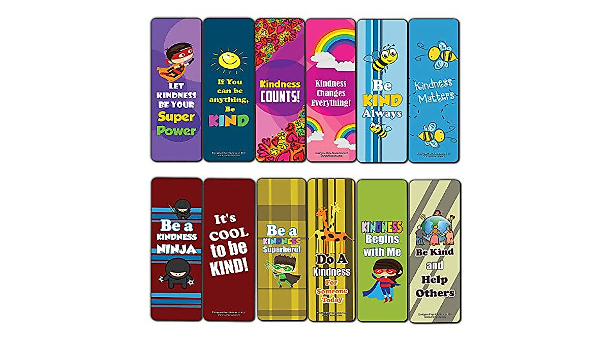 Super Bookmarks Kindness 30-Pack - Inspirational Bookmarks Gift