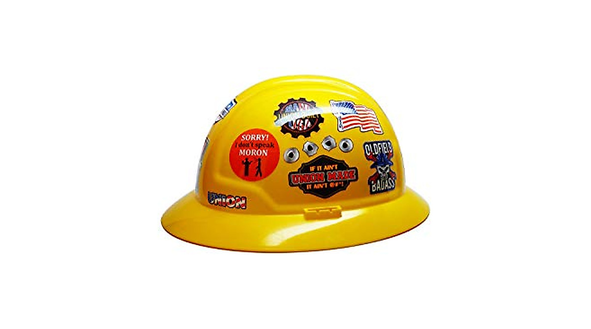 Colorful Union Hard Hat Stickers - Durable Vinyl Pack