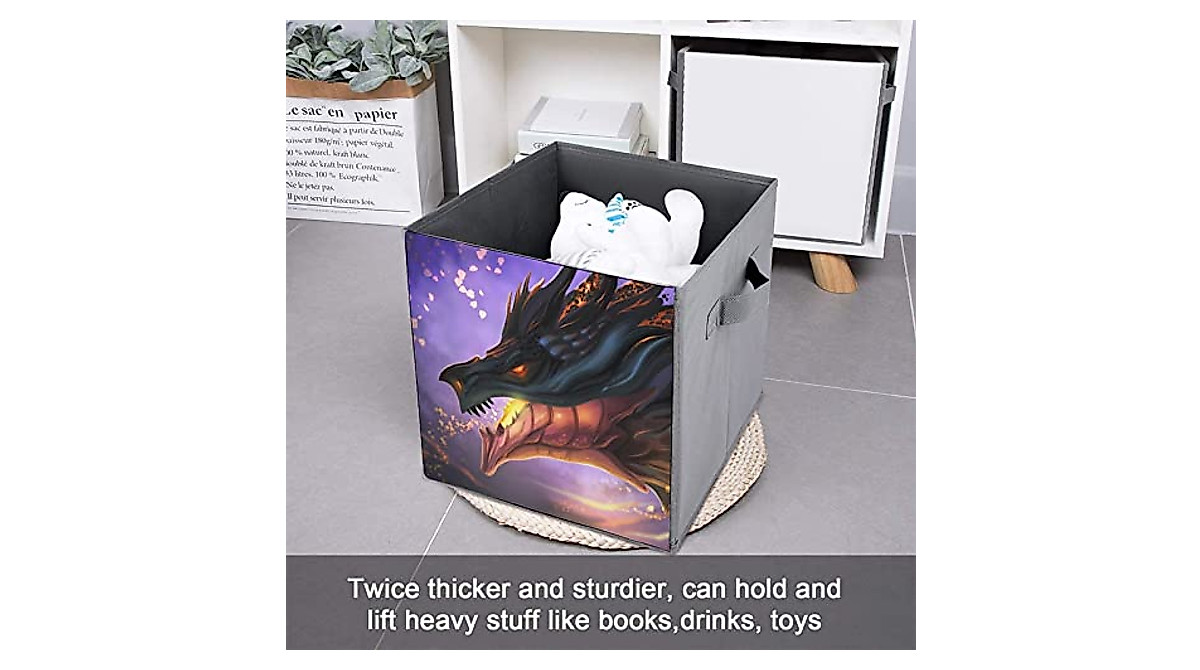 Cool Magma Dragon Storage Bins - Foldable & Stylish