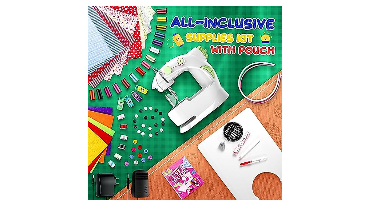 Mini Sewing Machine & 123 Pcs Kit for Beginners
