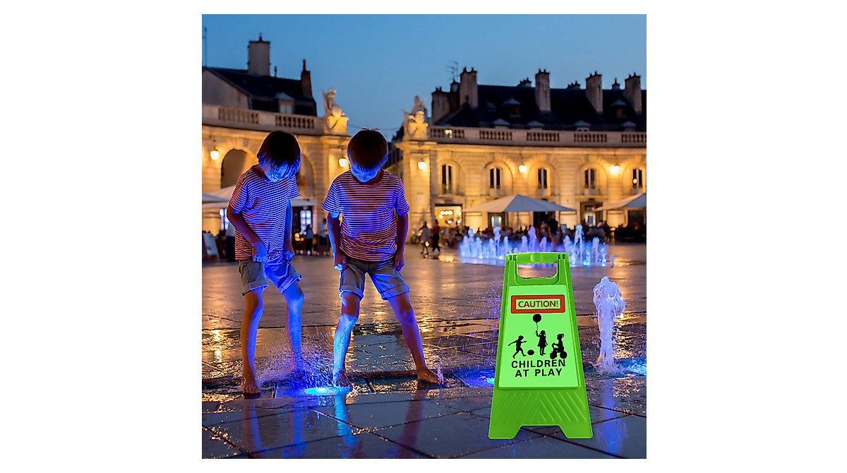 Kids Play Safety Signs - Reflective and Portable for Streets & Parks