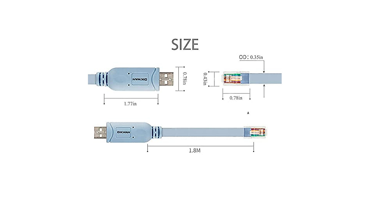 OIKWAN USB Console Cable for Cisco & Juniper Routers | High-Speed 6FT