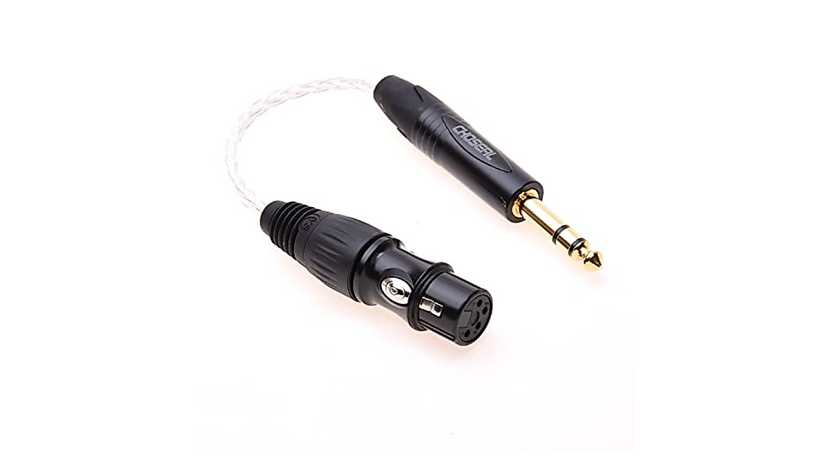 16 Core Silver Plated Audio Adapter - 1/4" Male To 4.4mm Female For Sony Hi-Fi Equipment