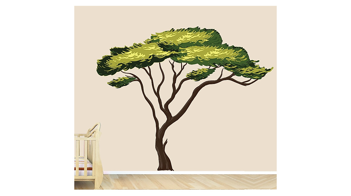 Safari Tree Decal - Jungle Wall Stickers for Kids