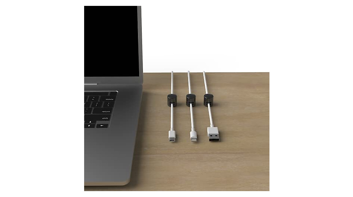 ICONIT Cable Anchors for Desk Organization in Gun Metal | Stylish & Durable