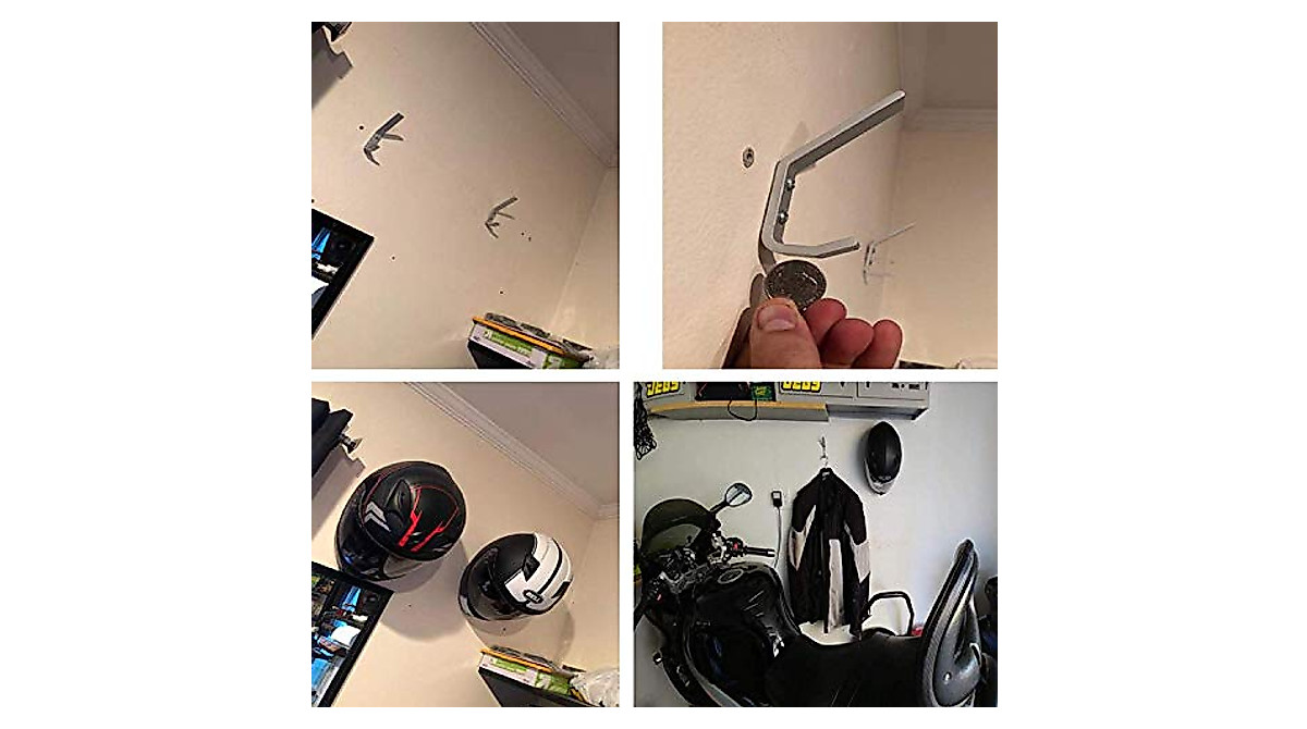 4-Pack Helmet Rack - Wall Mounted Storage Solution