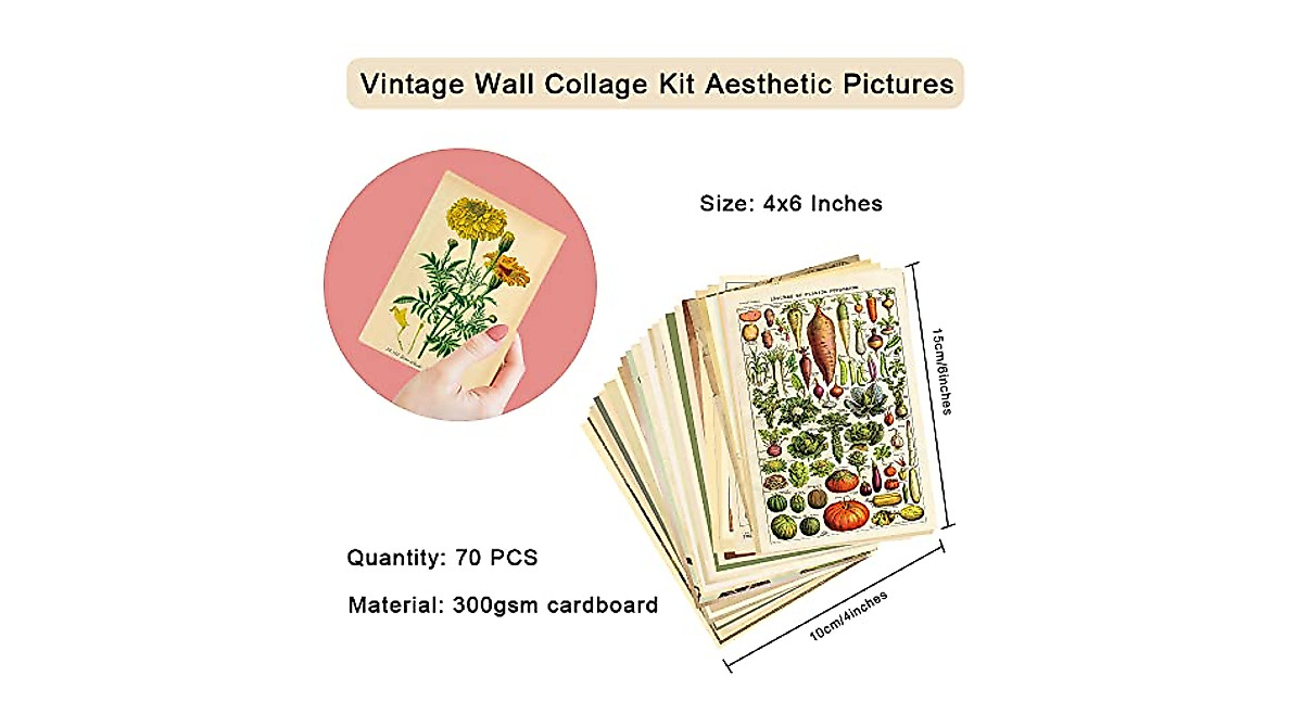 Vintage Wall Collage Kit - Aesthetic Pictures for Dorm & Bedroom