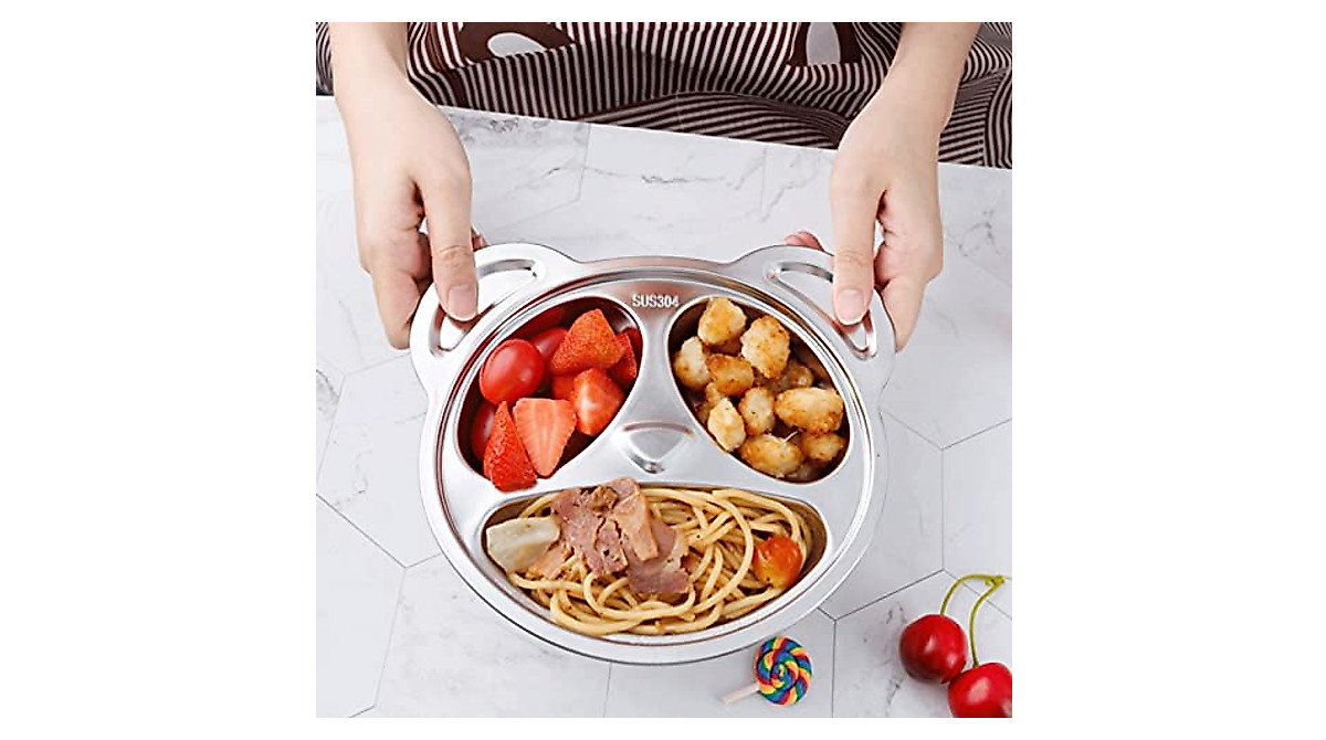 Stainless Steel Panda Divided Plates Set | Lyellfe