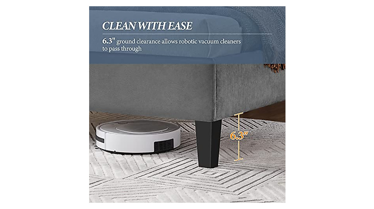 Yaheetech Velvet Bed Frame - Adjustable & Noise-Free