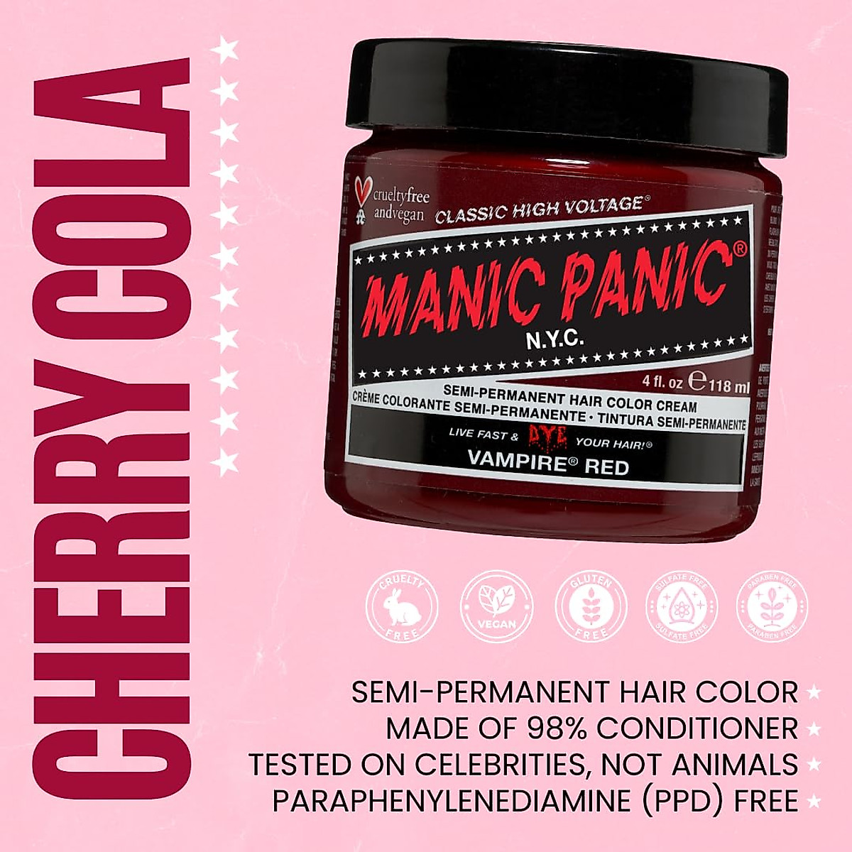 Vampire Red Hair Dye - Semi Permanent, Vegan & Cruelty-Free by MANIC PANIC
