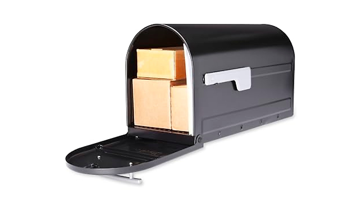 Stylish Boulder Postmount Mailbox - Black Finish