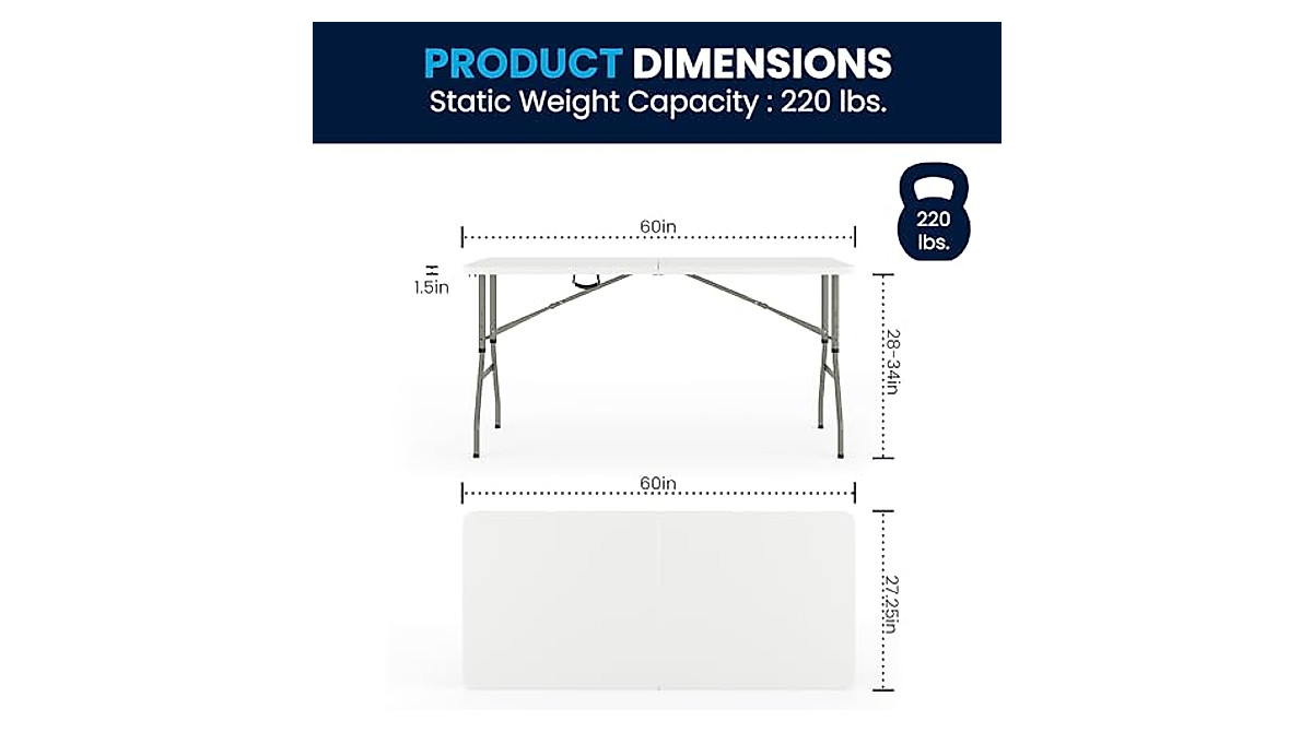 5' Folding Event Table - Portable & Durable | Flash Furniture