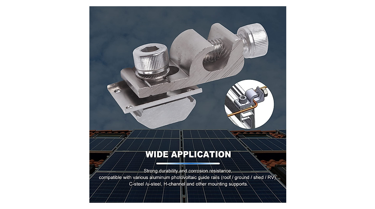 Premium Solar Panel Grounding Lug & Cable Clamp Set
