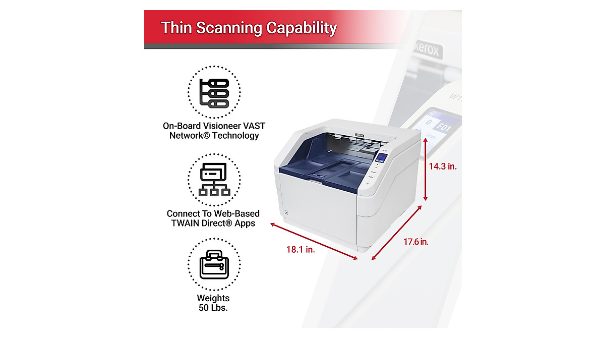 Visioneer Xerox W110 Scanner - High-Speed Office Duplex Scanner