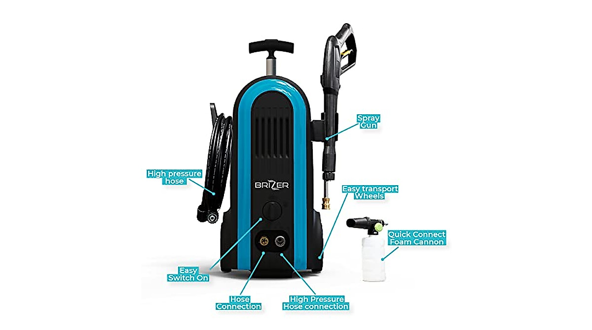 BRIZER X300 Electric Power Pressure Washer -2400 PSI/1.8 GPM Electric ...
