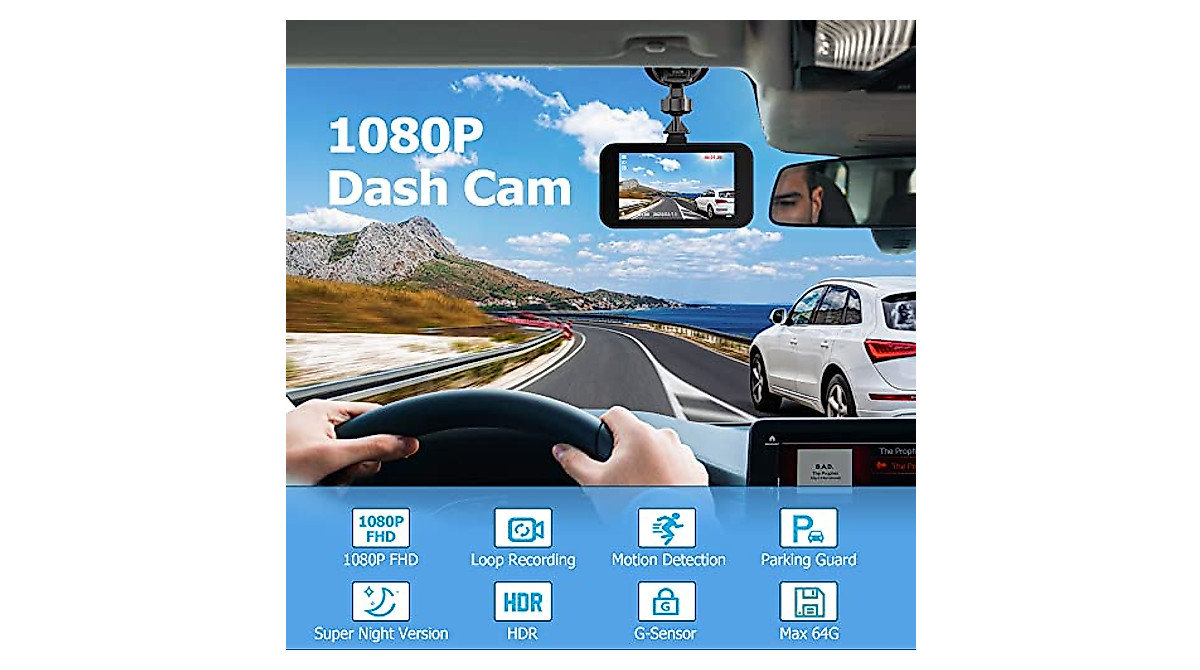 1080P Full HD Dash Camera with Loop Recording