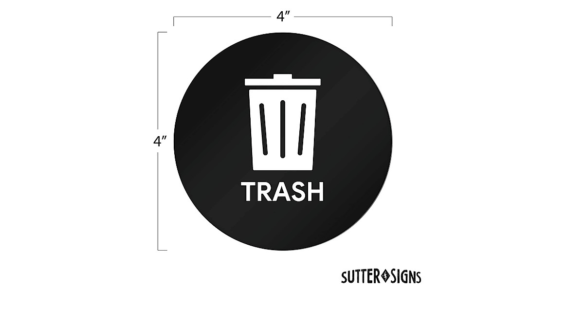 Sutter Signs Trash Compost Recycle Stickers - 6pc Set