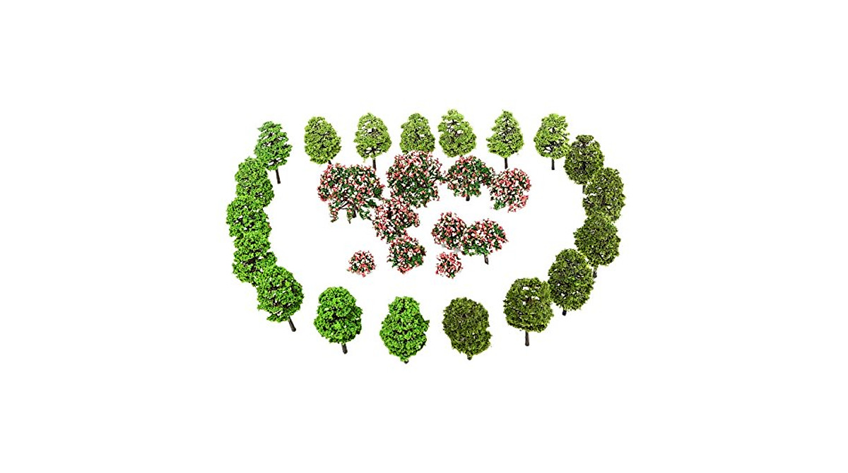 70pcs HO Scale Model Trees for Train Scenery