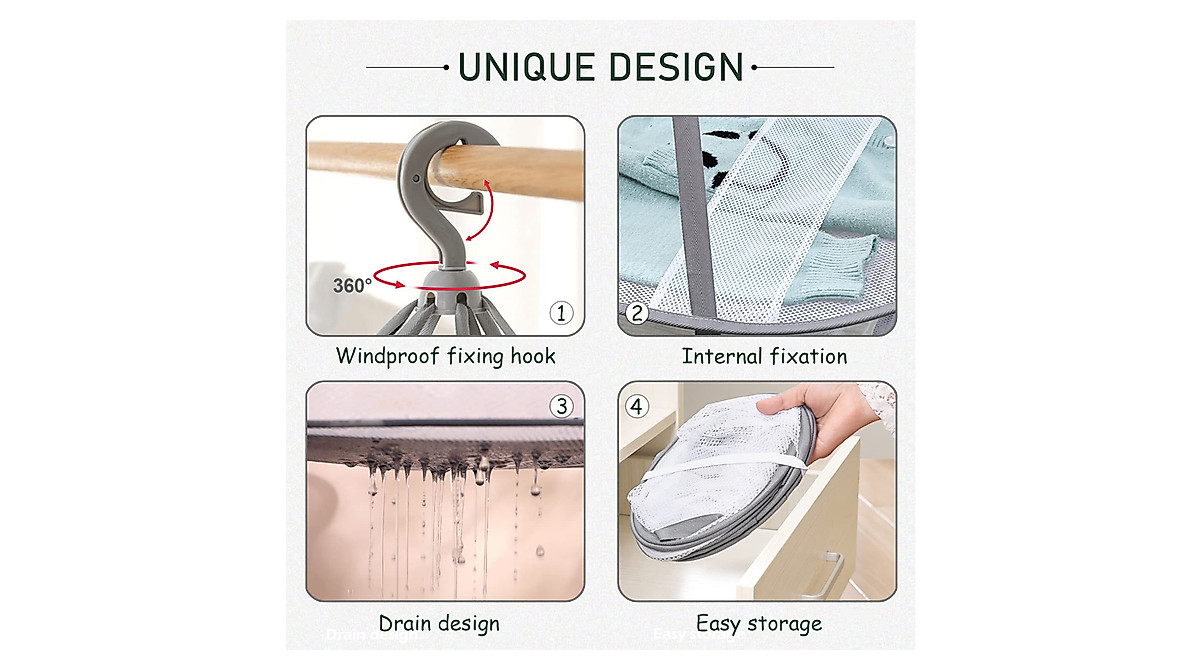 WEISGJA 3-Tier Folding Mesh Drying Rack - Portable & Stackable