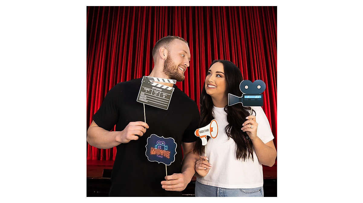 Hollywood Photo Booth Props - 41-pc Kit for Movie Nights