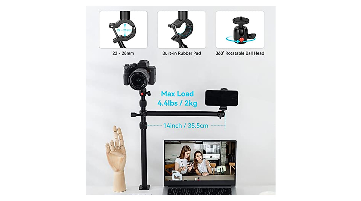 SmallRig 3488 35.4" Camera Desk Mount – C-Clamp Tabletop Stand For DSLR, Phone, Ring Light