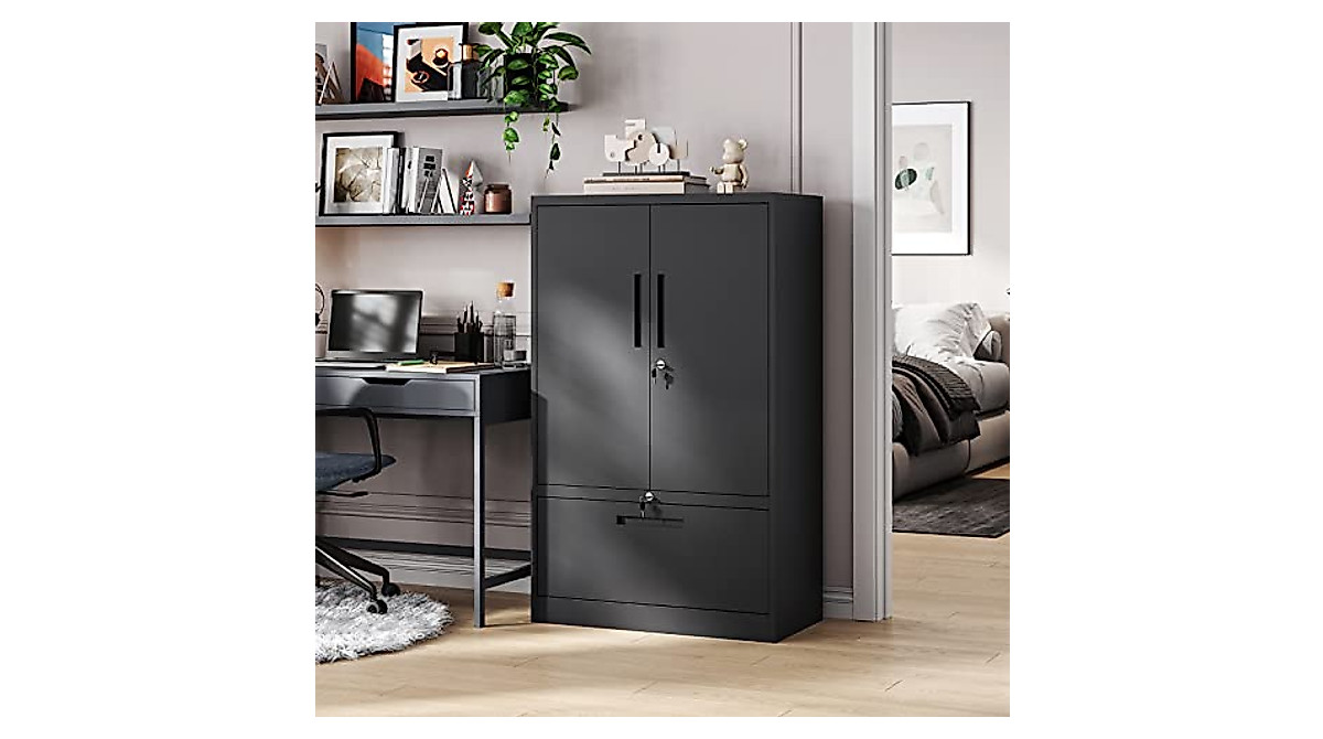 PEUKC Lockable Metal File Cabinet for Home Office