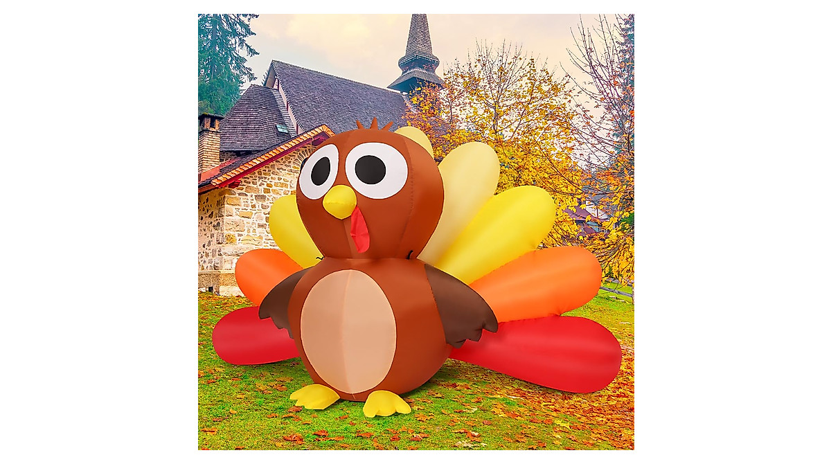 Thanksgiving Inflatable Turkey with LEDs – Indoor & Outdoor Decor