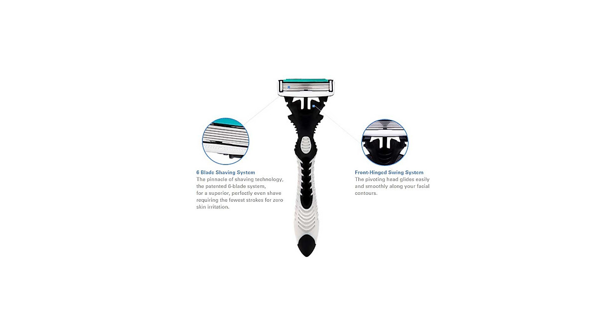 Dorco Pace 6 Men's 6-Blade Razor - 2 Pack