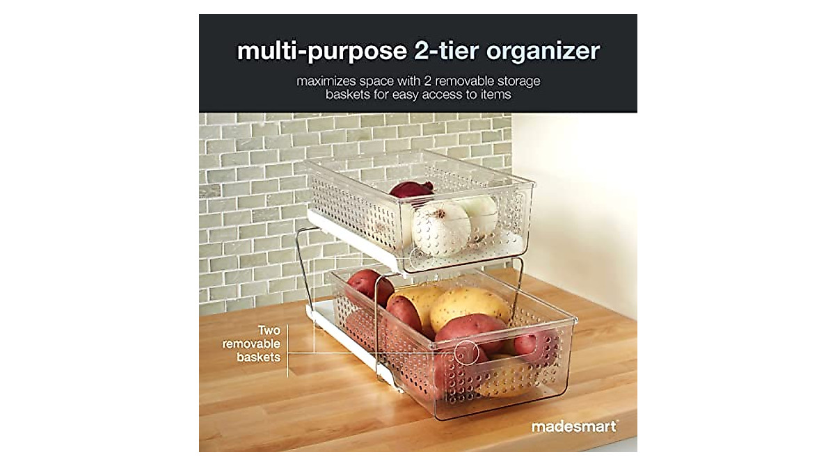 madesmart 2-Tier Organizer - Space-Saving Storage Solution