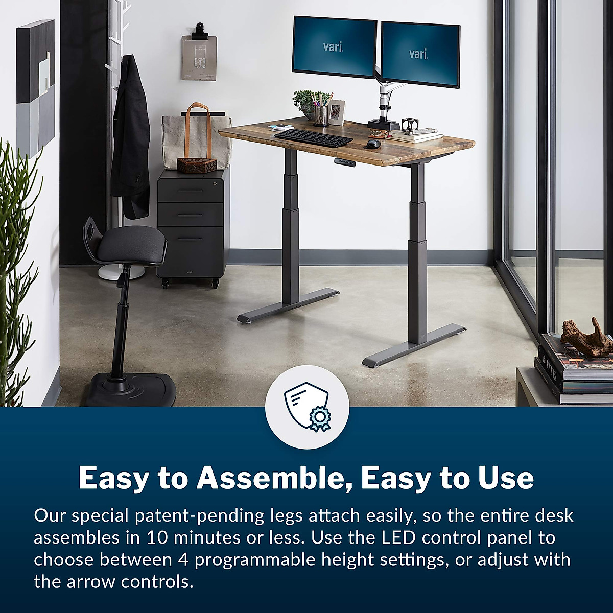 Vari Electric Standing Desk | White Adjustable Computer Desk 60x30