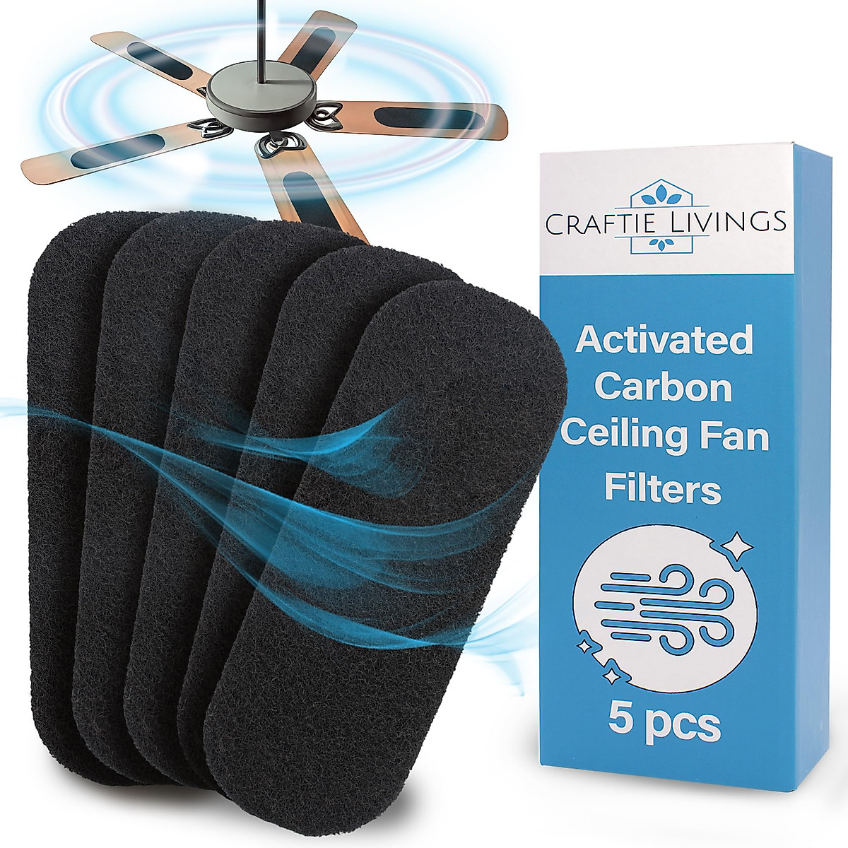 Ceiling Fan Air Filter | Easy-Install Air Purifier Pads for Home