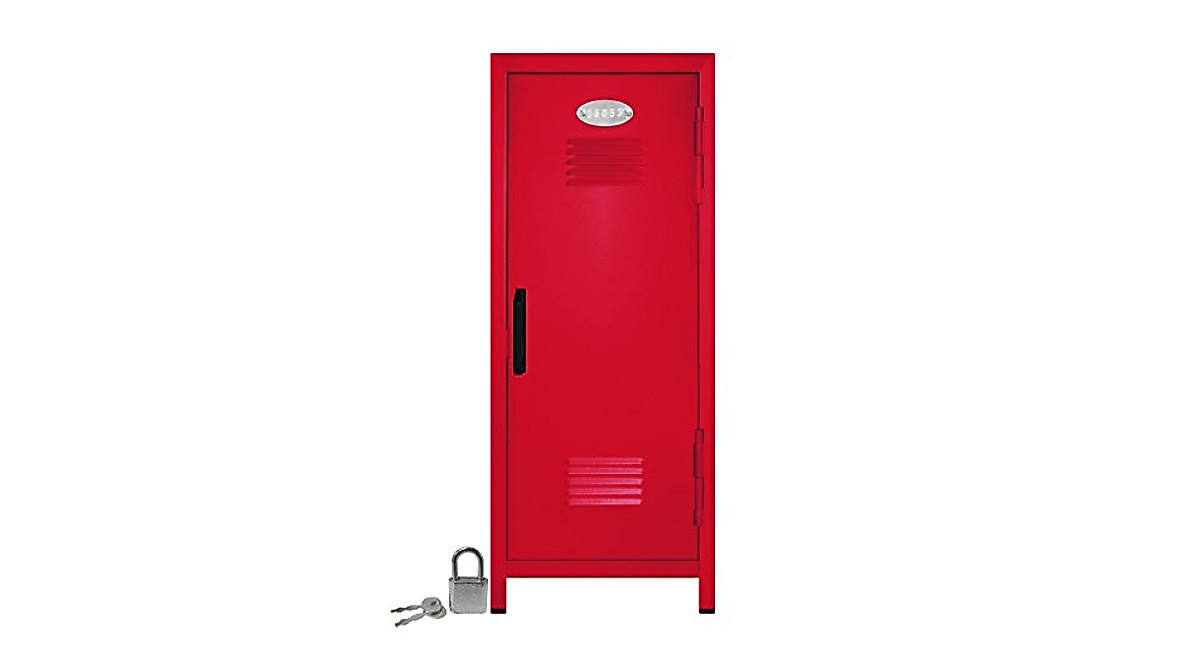 Mini Locker with Lock & Key Red – Secure Compact Storage