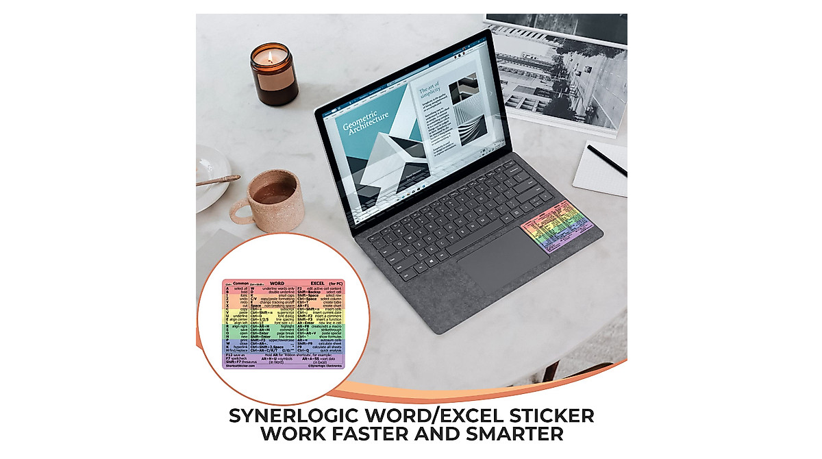 Synerlogic Word/Excel Shortcut Sticker - Boost Productivity