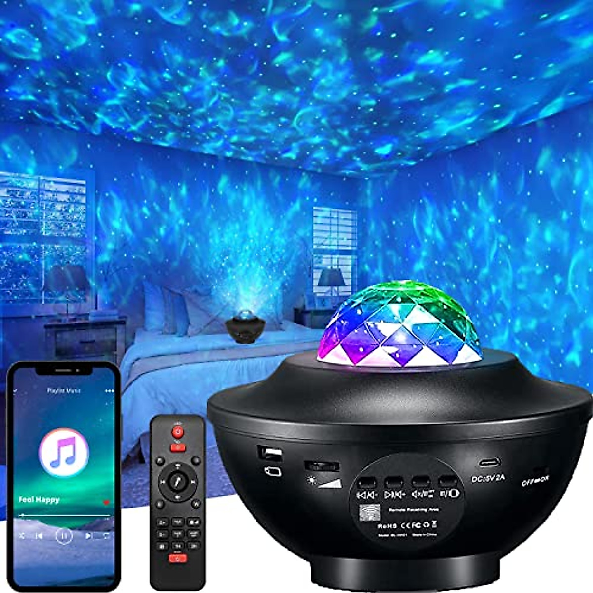 Nelevo Galaxy Star Projector - Multi-Color Bedroom & Party Light