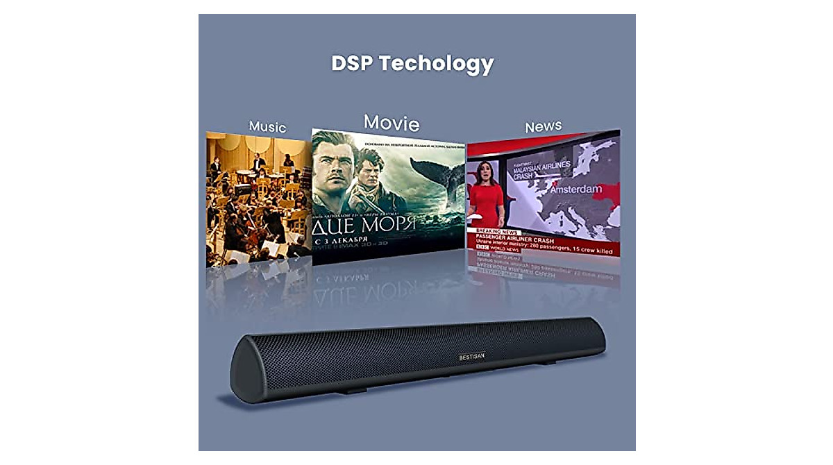 BESTISAN 28-Inch Soundbar: Bluetooth & HDMI-ARC Speaker