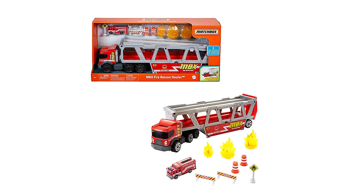Matchbox Fire Rescue Hauler Playset for Kids 3+ | Realistic Fire Vehicle