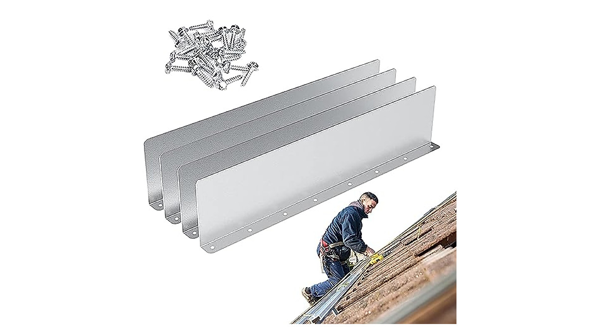 Meokro Aluminum Gutter Splash Guards - 4 Pcs Set