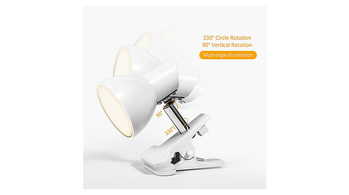 TOPMB LED Clip-On Lamp - Bright, Space-Saving Desk Light for Home