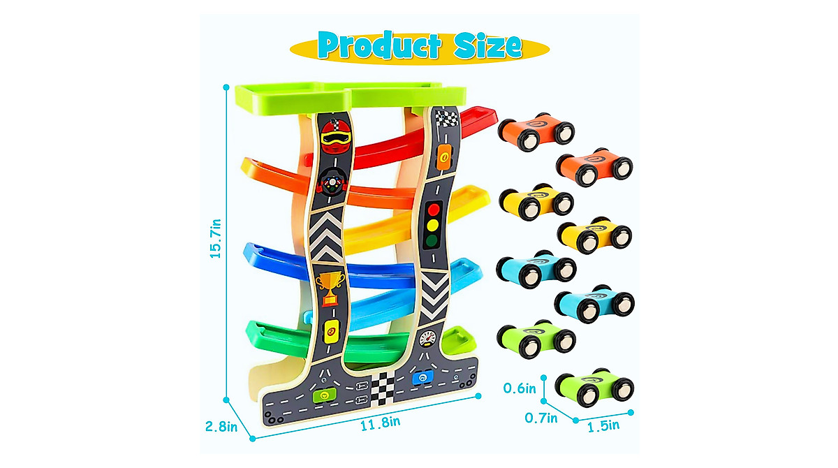 Lewo Montessori Car Ramp Toys for Toddlers