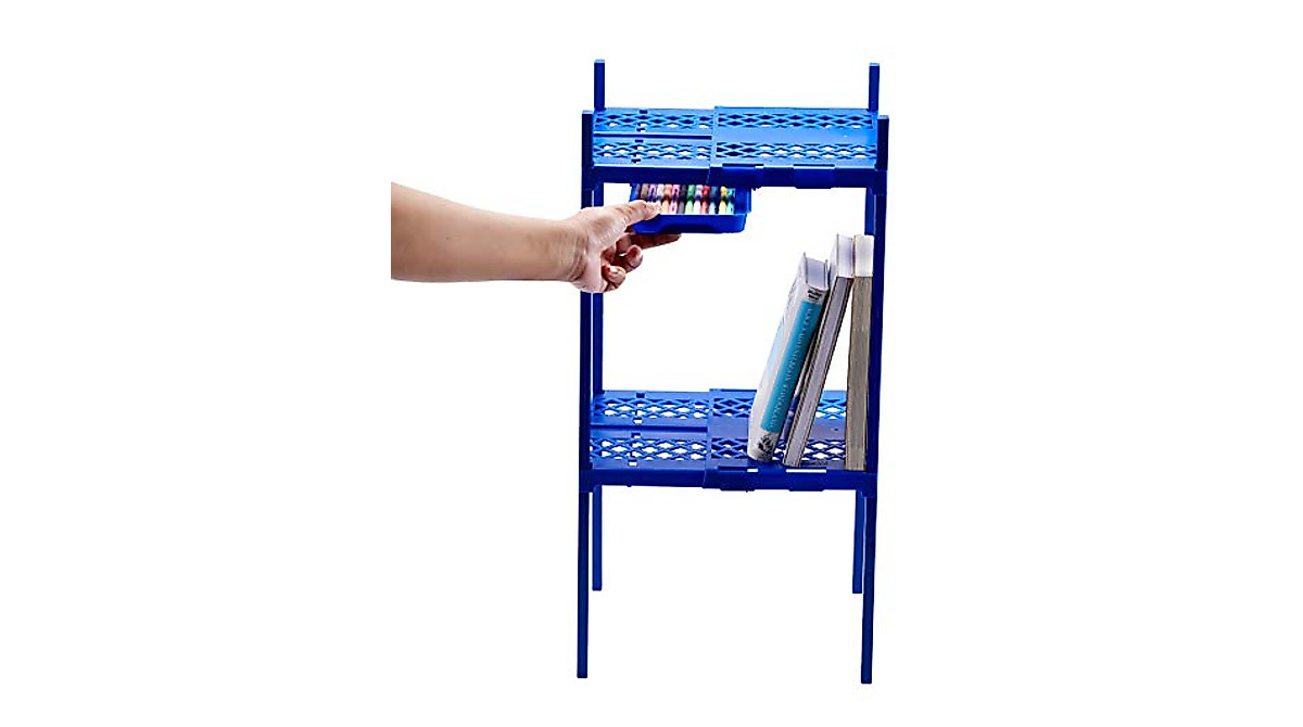 LockerMate Blue Double Shelf - Adjustable Locker Organizer