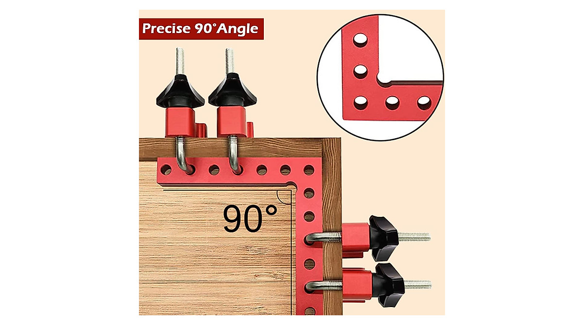 Corner Clamps for Woodworking - 90 Degree Aluminum Jigs Set