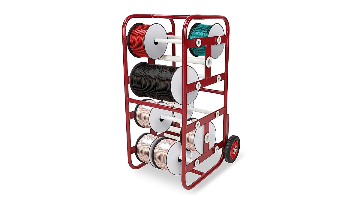 BISupply Wire Spool Rack - Durable Cable Holder with Wheels